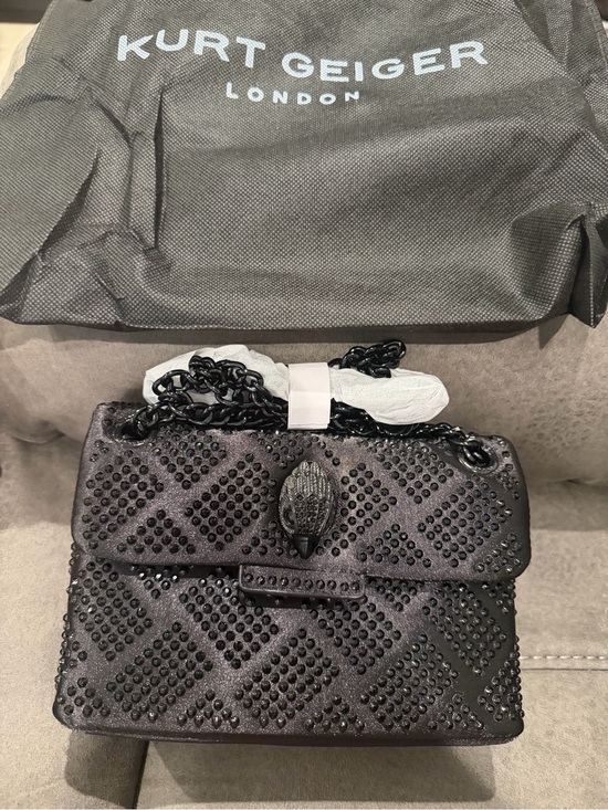 Kurt Geiger Handbags - New Kurt Geiger Black Studded Quilted Shoulder Bag with Chain Strap